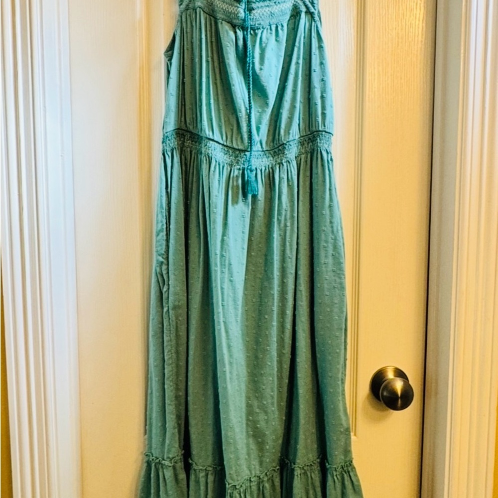 Teal Sleeveless Maxi Dress